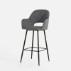 Hokery|inny Krzesło barowe tapicerowane szare FILIE