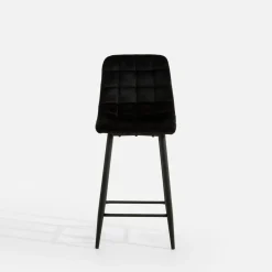 Hokery|inny Krzesło barowe welurowe czarne ABADA