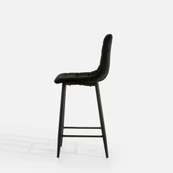 Hokery|inny Krzesło barowe welurowe czarne ABADA