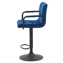 Krzesło barowe welurowe granatowe UCEDO