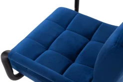 Krzesło barowe welurowe granatowe UCEDO