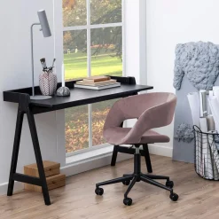 Krzesło biurowe tapicerowane HOLI różowe