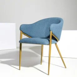 Krzesło boucle niebieska AVRINO