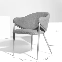 Krzesło boucle niebieska AVRINO