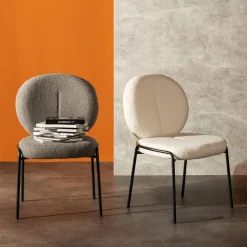 Krzesła|inny Krzesło boucle szare MALBA