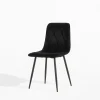 Krzesła| Krzesło do jadalni welurowe ABIA czarne