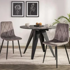 Krzesła| Krzesło do jadalni welurowe ABIA szare