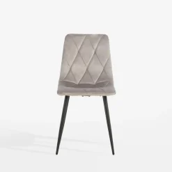 Krzesła| Krzesło do jadalni welurowe ABIA szare