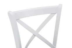 Krzesła|Fameg Krzesło drewniane białe, z czarnym siedziskiem FRESCO