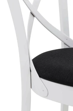 Krzesła|Fameg Krzesło drewniane białe, z czarnym siedziskiem FRESCO