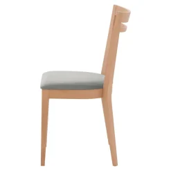 Krzesła|Fameg Krzesło drewniane z szarym siedziskiem ERIN