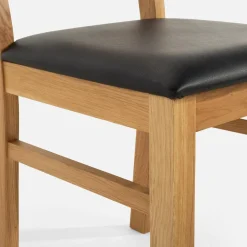 Krzesła|Fameg Krzesło drewniane ze skórą naturalną LEVKE