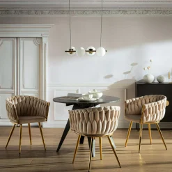 Krzesła|inny Krzesło glamour beżowe LIANA