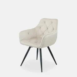 Krzesła|inny Krzesło obrotowe welurowe beż ATMOSO