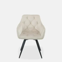 Krzesła|inny Krzesło obrotowe welurowe beż ATMOSO