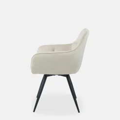 Krzesła|inny Krzesło obrotowe welurowe beż ATMOSO