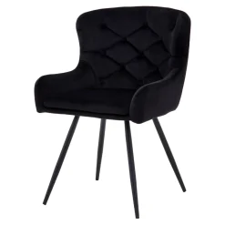 Krzesło tapicerowane czarne LAVEL