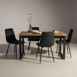 Krzesło tapicerowane pikowane ALLINA czarne