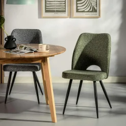 Krzesła|inny Krzesło tapicerowane zielone FALIN