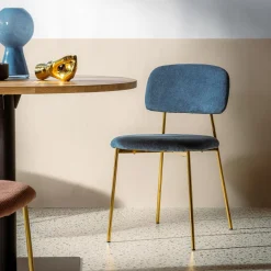 inny Krzesło tapicerowne granatowe ERMENIO