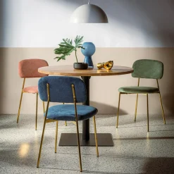 inny Krzesło tapicerowne granatowe ERMENIO