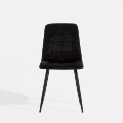 Krzesła| Krzesło welurowe czarne ABADA