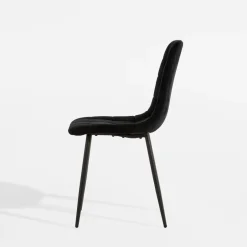 Krzesła| Krzesło welurowe czarne ABADA