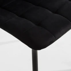 Krzesła| Krzesło welurowe czarne ABADA