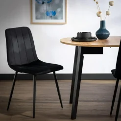 Krzesło welurowe czarne ADEK