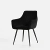 Krzesło welurowe czarne ADUNO II