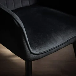 Krzesło welurowe czarne ADUNO II