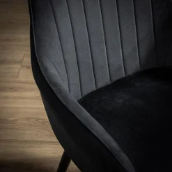 Krzesło welurowe czarne ADUNO II