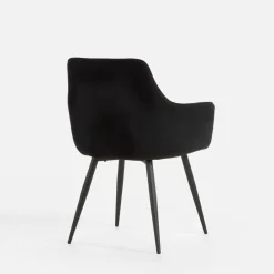 Krzesło welurowe czarne ADUNO II