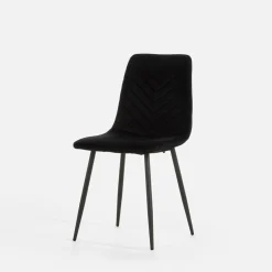 Krzesło welurowe czarne ANUTO