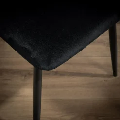 Krzesło welurowe czarne ANUTO