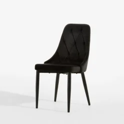 inny Krzesło welurowe czarne HARBORE