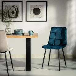 Krzesła|inny Krzesło welurowe granatowe JYRANDO