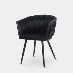 Krzesła|inny Krzesło welurowe LIANA czarne