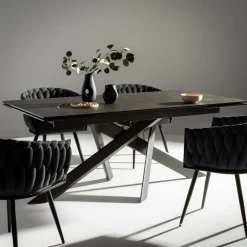 Krzesła|inny Krzesło welurowe LIANA czarne