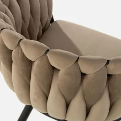 Krzesła| Krzesło welurowe LIANA szarobeżowe