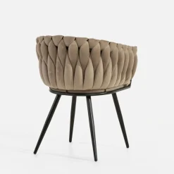 Krzesła| Krzesło welurowe LIANA szarobeżowe