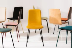 Krzesła|Fameg Krzesło welurowe miodowe VINGE