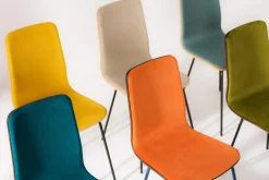 Krzesła|Fameg Krzesło welurowe musztardowe VINGE