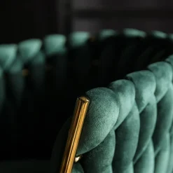 Krzesła| Krzesło welurowe na złotych nogach LIANA zielone