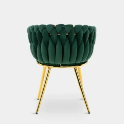 Krzesła| Krzesło welurowe na złotych nogach LIANA zielone
