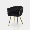 Krzesła|inny Krzesło welurowe na złotych nogach LIANA czarne