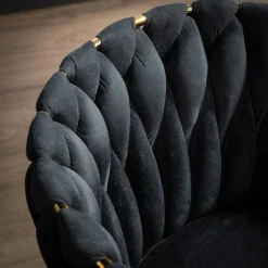 Krzesła|inny Krzesło welurowe na złotych nogach LIANA czarne