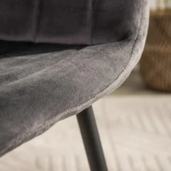 Krzesła| Krzesło welurowe szare ADEK