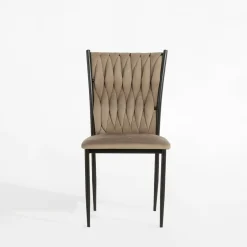 Krzesła|inny Krzesło welurowe szarobeżowe LIANA MINI