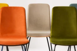 Krzesła|Fameg Krzesło welurowe szarobeżowe VINGE